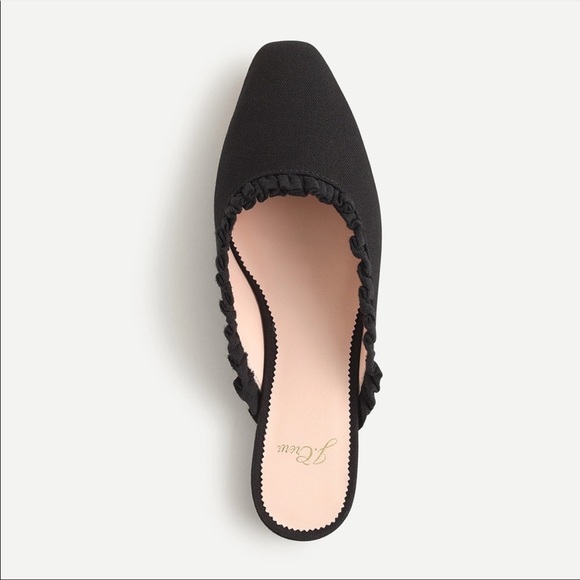 NIB J.Crew Carolyn Canvas Ruffle Mule Flats, 8.5 - Picture 6 of 7